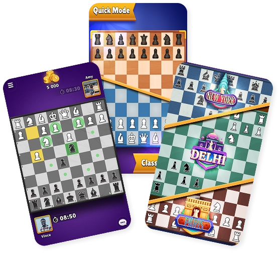 Screenshot uit de game met verschillende spelmodi